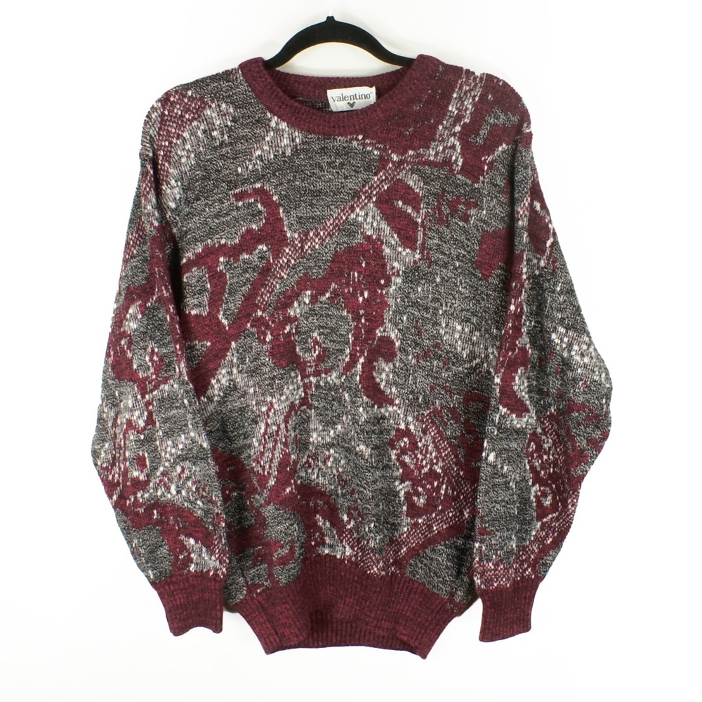 Vintage Late 80s 90s Valentino Wool Blend Knit Pullover Crewneck Sweater